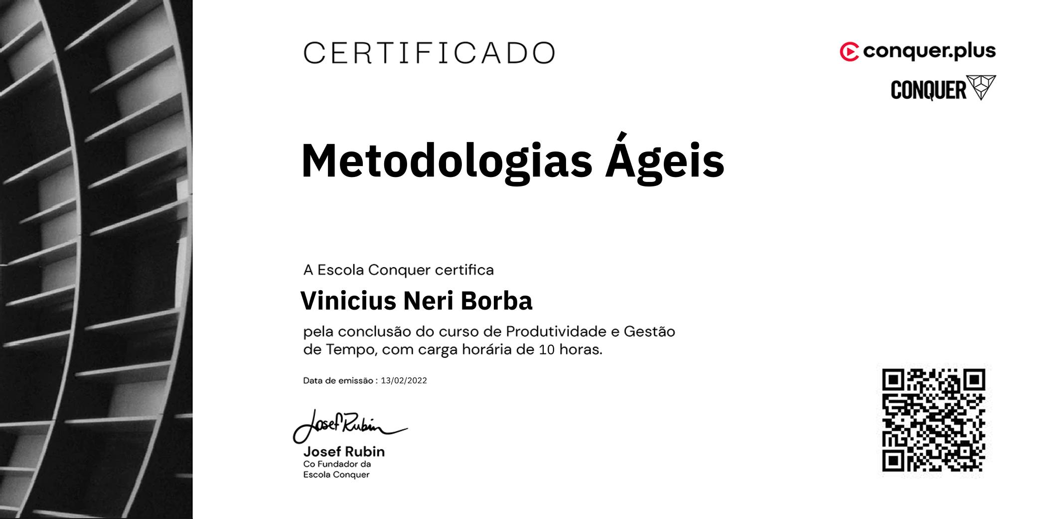 Certificado de Metodologias Ágeis